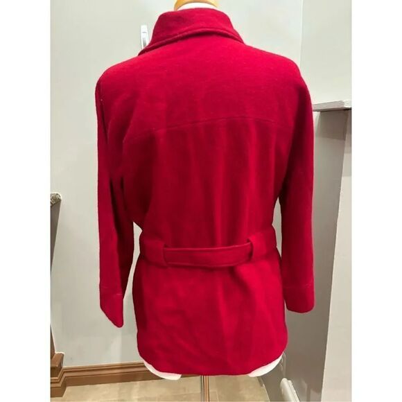 Harve Bernard L button front 3/4 wide sleeve wool belted blazer/cardigan (faux p - Picture 2 of 6